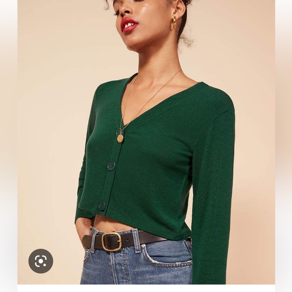Reformation Marvin Cropped Cardigan Size Small